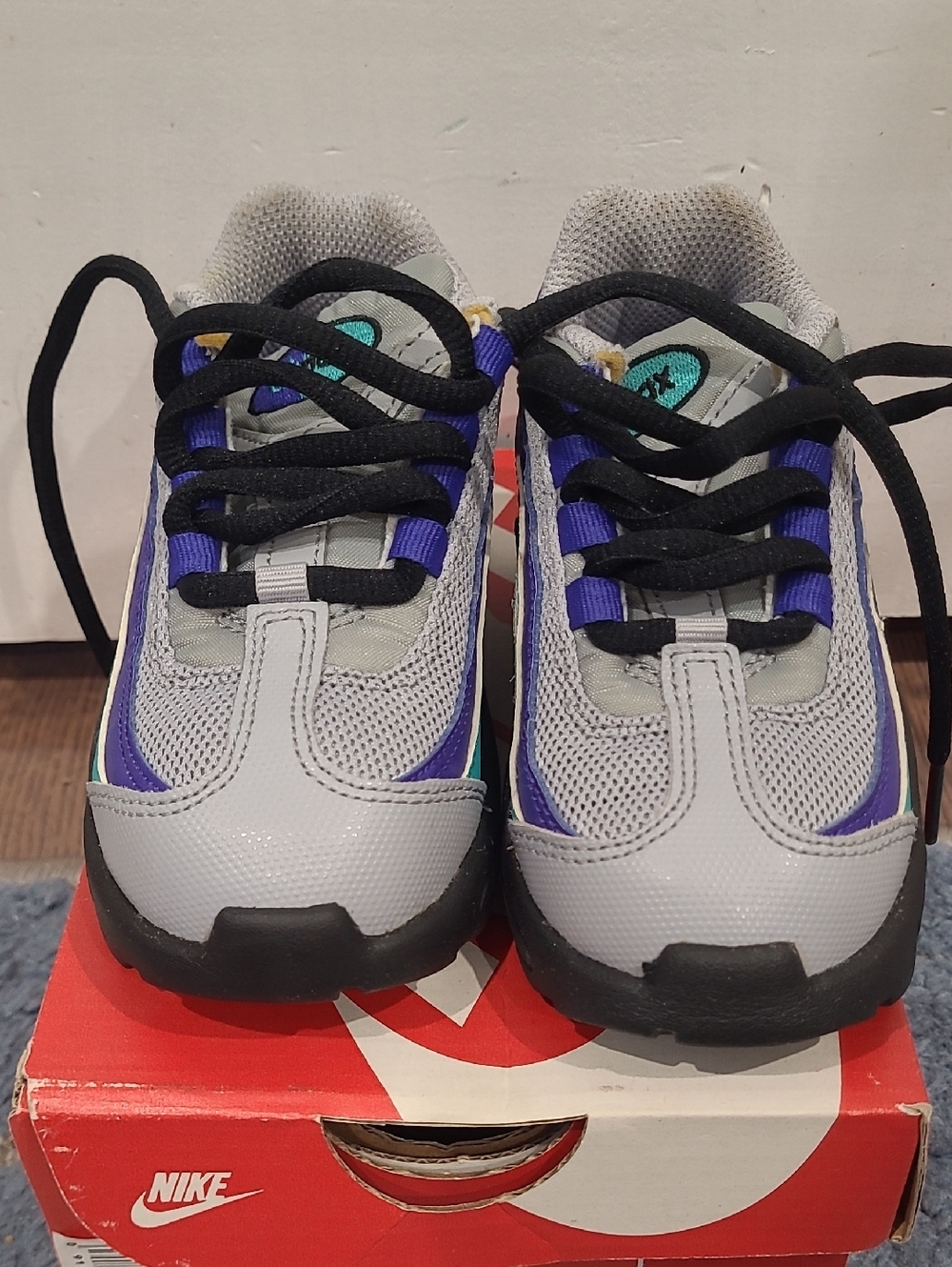 Nike Toddler Little MAX '95 Wolf Grey, Black Indigo Athletic Sneakers Size 8c